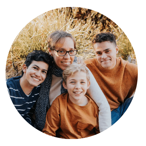 Smiling family by Albuquerque Photographer